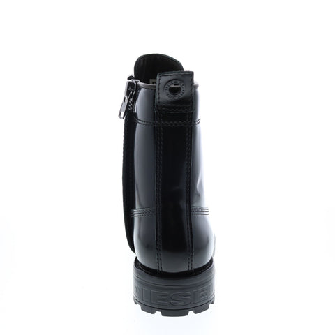 Diesel D-Throuper DBB ZC Mens Black Patent Leather Casual Dress Boots