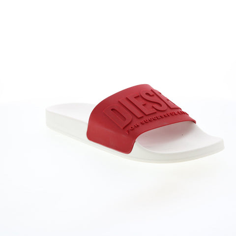 Diesel SA-Mayemi Y02499-P3859-H8730 Mens Red Synthetic Slides Sandals Shoes