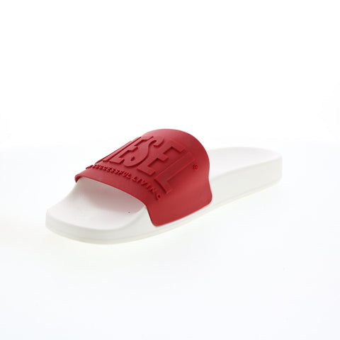 Diesel SA-Mayemi Y02499-P3859-H8730 Mens Red Synthetic Slides Sandals Shoes