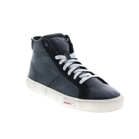 Diesel S-Mydori MC Mens Black Leather Lace Up Lifestyle Sneakers Shoes