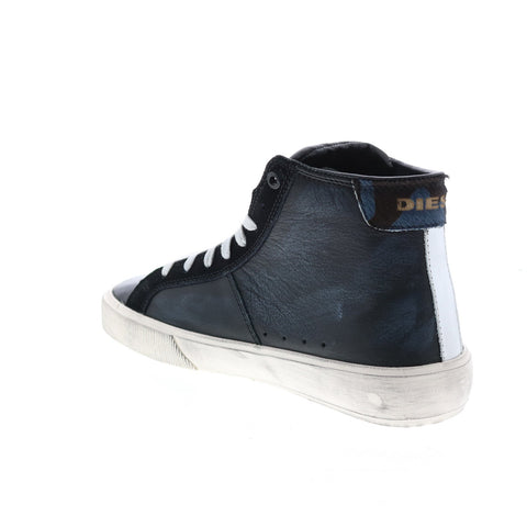 Diesel S-Mydori MC Mens Black Leather Lace Up Lifestyle Sneakers Shoes