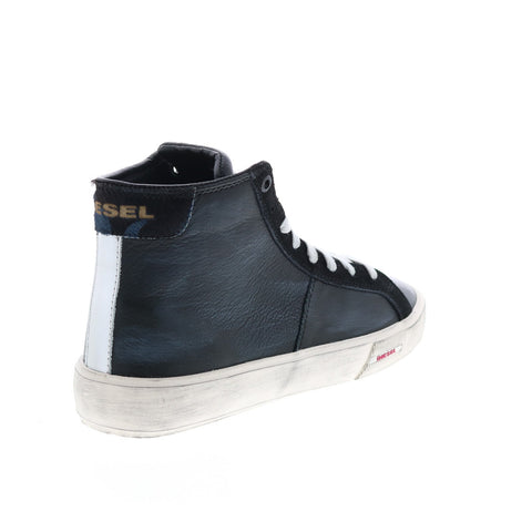 Diesel S-Mydori MC Mens Black Leather Lace Up Lifestyle Sneakers Shoes