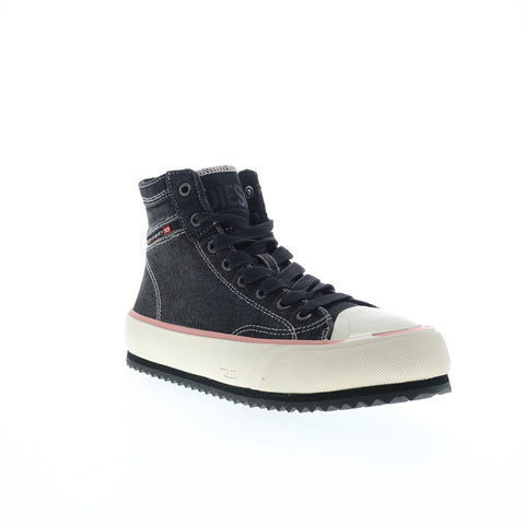 Diesel S-Principia Mid W Womens Black Canvas Lifestyle Sneakers Shoes