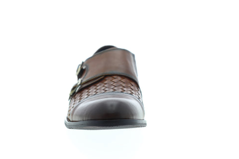 Zanzara Mahler ZG353D10 Mens Brown Leather Low Top Monk Strap Oxfords Shoes