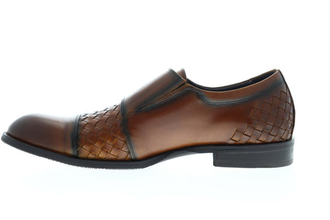 Zanzara Mahler ZG353D10 Mens Brown Leather Low Top Monk Strap Oxfords Shoes
