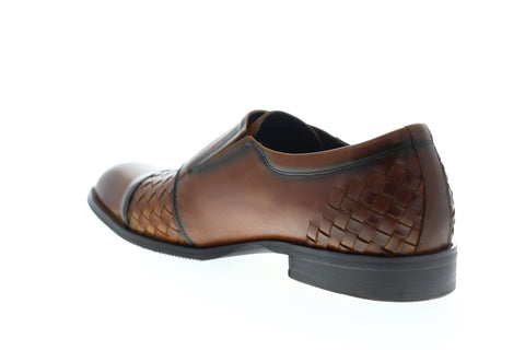 Zanzara Mahler ZG353D10 Mens Brown Leather Low Top Monk Strap Oxfords Shoes