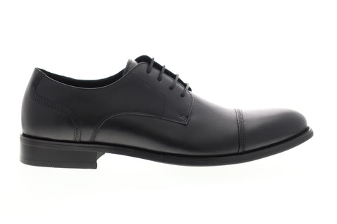Zanzara Gauguin ZH301C71 Mens Black Leather Low Top Cap Toe Oxfords Shoes
