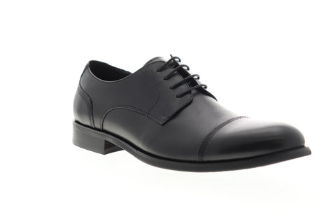 Zanzara Gauguin ZH301C71 Mens Black Leather Low Top Cap Toe Oxfords Shoes