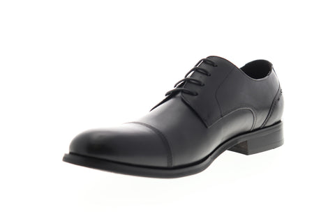 Zanzara Gauguin ZH301C71 Mens Black Leather Low Top Cap Toe Oxfords Shoes