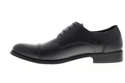 Zanzara Gauguin ZH301C71 Mens Black Leather Low Top Cap Toe Oxfords Shoes