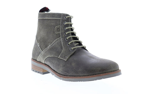 Ben Sherman Zip Up Boot Mens Gray Suede Casual Dress Zipper Boots Shoes
