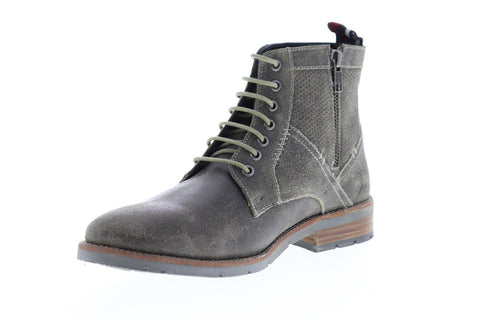 Ben Sherman Zip Up Boot Mens Gray Suede Casual Dress Zipper Boots Shoes