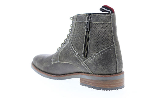 Ben Sherman Zip Up Boot Mens Gray Suede Casual Dress Zipper Boots Shoes