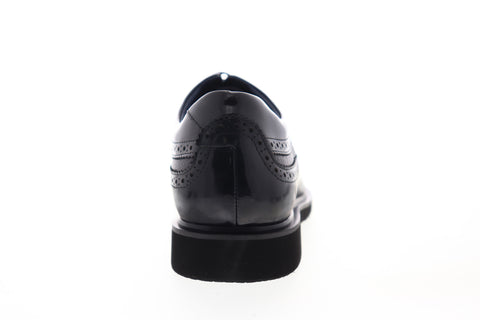 Zanzara Cesar ZK302C72 Mens Black Leather Low Top Lace Up Wingtip Oxfords Shoes