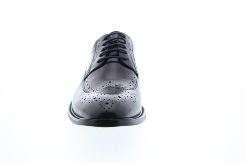 Zanzara Cesar ZK324C83 Mens Black Leather Low Top Lace Up Wingtip Oxfords Shoes