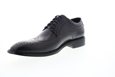 Zanzara Cesar ZK324C83 Mens Black Leather Low Top Lace Up Wingtip Oxfords Shoes