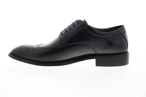 Zanzara Cesar ZK324C83 Mens Black Leather Low Top Lace Up Wingtip Oxfords Shoes