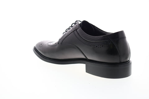 Zanzara Cesar ZK324C83 Mens Black Leather Low Top Lace Up Wingtip Oxfords Shoes