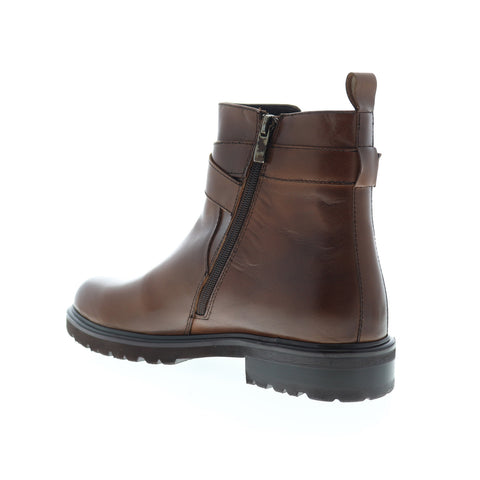 Zanzara Jamin ZK551S11 Mens Brown Leather High Top Zipper Chelsea Boots