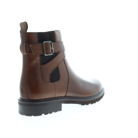 Zanzara Jamin ZK551S11 Mens Brown Leather High Top Zipper Chelsea Boots