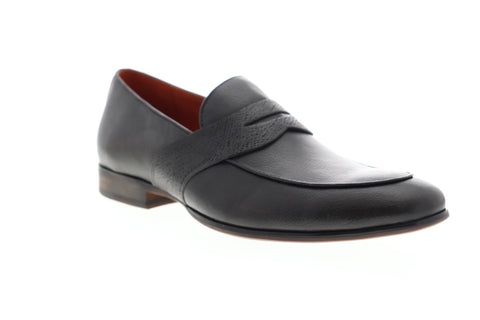 Zanzara Muse Penny Slot ZZ1280S Mens Gray Leather Low Top Slip On Loafers Shoes