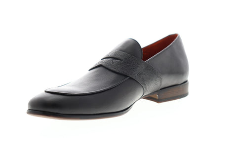 Zanzara Muse Penny Slot ZZ1280S Mens Gray Leather Low Top Slip On Loafers Shoes