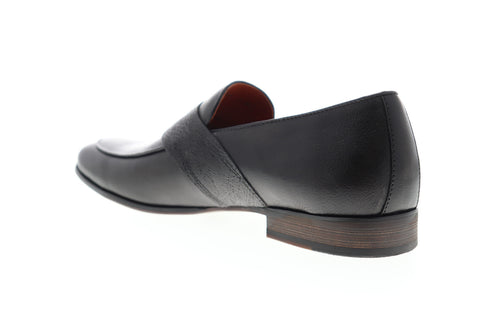 Zanzara Muse Penny Slot ZZ1280S Mens Gray Leather Low Top Slip On Loafers Shoes