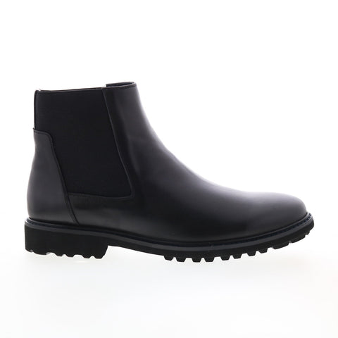 Zanzara Riviere ZZB1152 Mens Black Leather Slip On Chelsea Boots