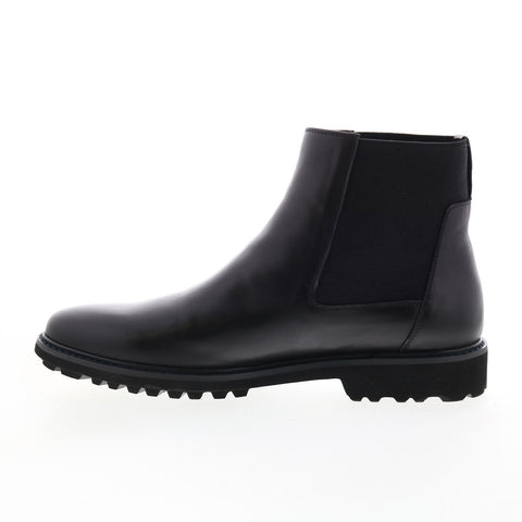 Zanzara Riviere ZZB1152 Mens Black Leather Slip On Chelsea Boots