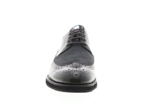 Zanzara Saville ZZC1111 Mens Gray Leather Low Top Lace Up Wingtip