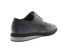 Zanzara Saville ZZC1111 Mens Gray Leather Low Top Lace Up Wingtip