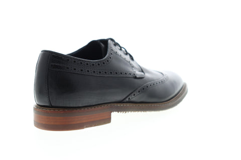 Zanzara Andy ZZC1203 Mens Black Leather Low Top Lace Up Wingtip Oxfords Shoes