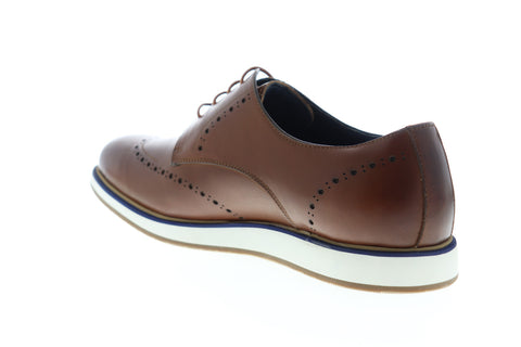 Zanzara Walker ZZC1214 Mens Brown Leather Low Top Lace Up Wingtip Oxfords Shoes