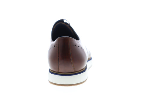 Zanzara Walker ZZC1214 Mens Brown Leather Low Top Lace Up Wingtip Oxfords Shoes