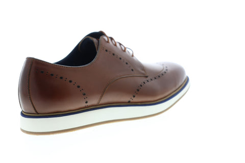 Zanzara Walker ZZC1214 Mens Brown Leather Low Top Lace Up Wingtip Oxfords Shoes