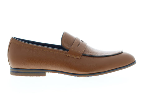 Zanzara Jojo ZZS1196 Mens Brown Leather Low Top Slip On Penny Loafers Shoes