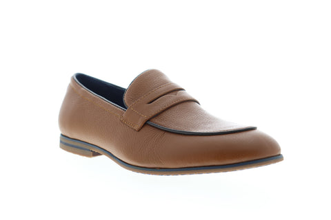 Zanzara Jojo ZZS1196 Mens Brown Leather Low Top Slip On Penny Loafers Shoes