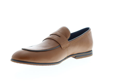 Zanzara Jojo ZZS1196 Mens Brown Leather Low Top Slip On Penny Loafers Shoes