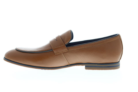 Zanzara Jojo ZZS1196 Mens Brown Leather Low Top Slip On Penny Loafers Shoes