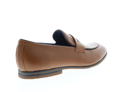 Zanzara Jojo ZZS1196 Mens Brown Leather Low Top Slip On Penny Loafers Shoes